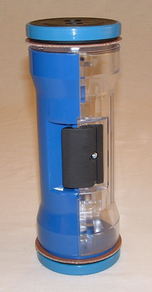 L411, Banking Drive Thru Carrier Hour Glass Design Blue.