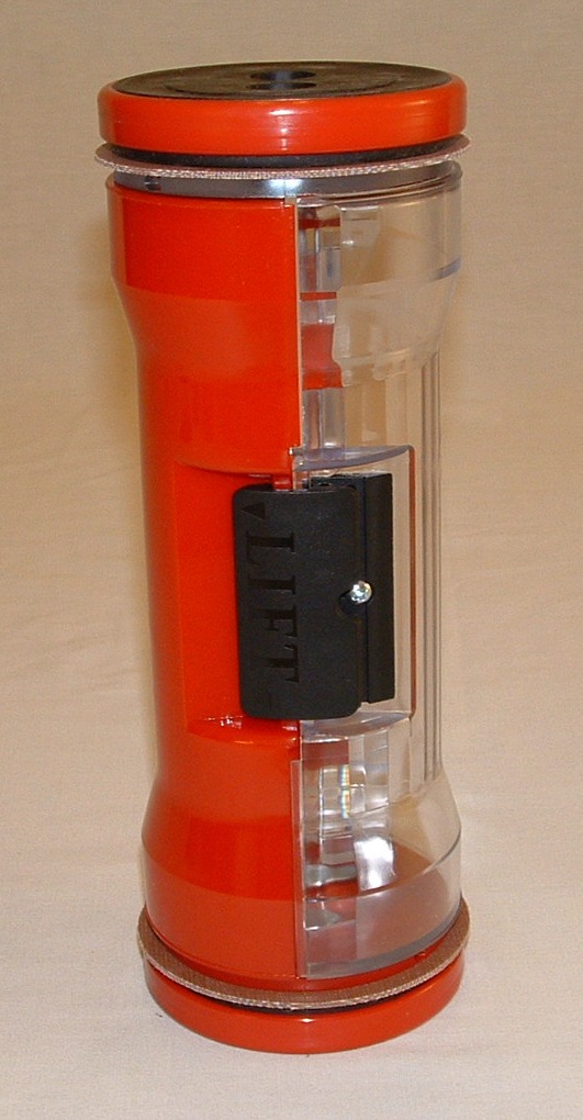 L422, Banking Drive Thru Carrier Hour Glass Design Red.