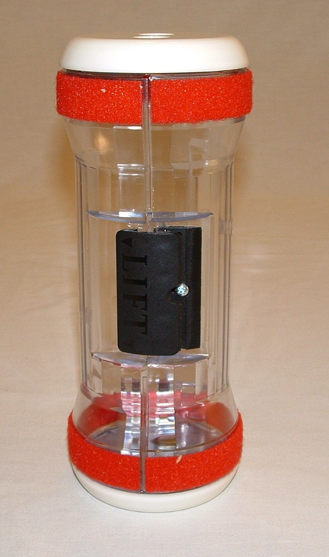 LV02, Banking Drive Thru Carrier Hour Glass Design Red Velcro.