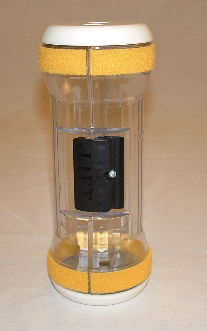 LV03, Banking Drive Thru Carrier Hour Glass Design Yellow Velcro.