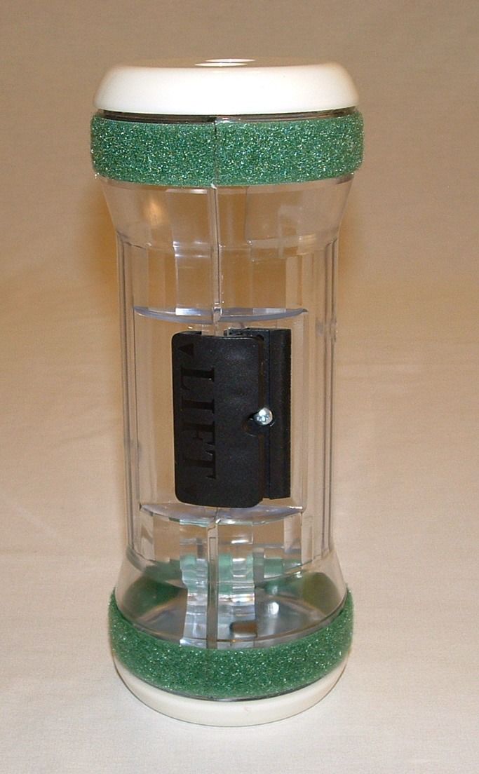 LV04, Banking Drive Thru Carrier Hour Glass Design Green Velcro.