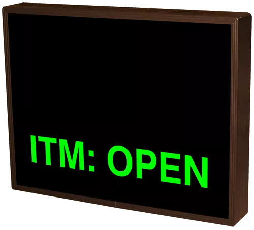 ATM: OPEN | ITM: OPEN LED Sign PHX1418GG-I947   (120-277 VAC)  (35634) 2