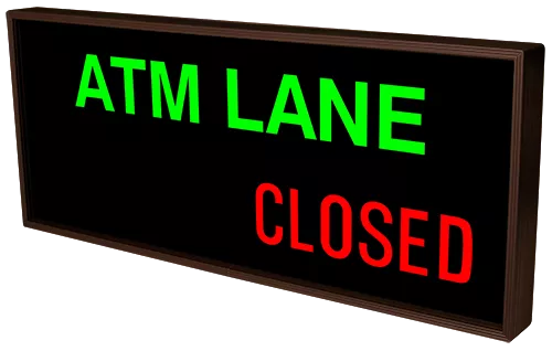 ATM LANE | OPEN | CLOSED LED Sign PHX1434GGR-240   (120-277 VAC)  (38983) 2
