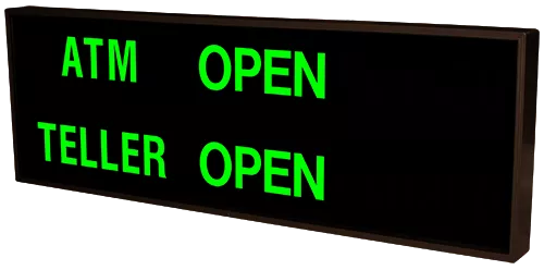 ATM | OPEN | CLOSED | TELLER | OPEN | CLOSED LED Sign PHX1442GGRGGR-300   (120-277VAC)  (47743) 1
