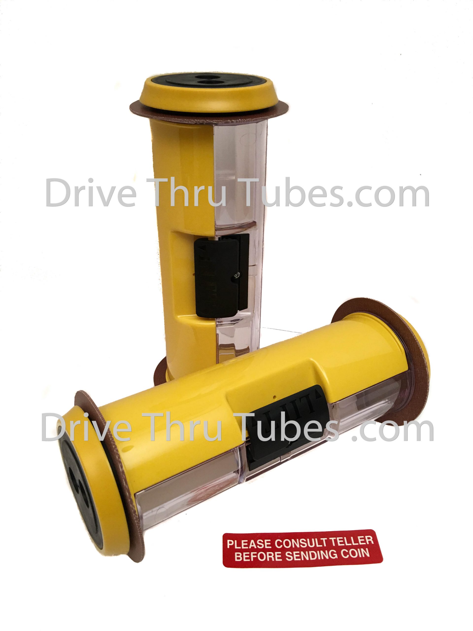 S533T, Straight Body Banking Drive Thru Carrier With Yellow Ends.