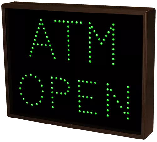 ATM | OPEN | CLOSED LED Sign TCL1418GGR-110   (120-277 VAC)  (5100) 1