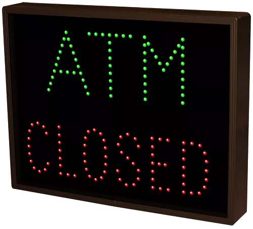 ATM | OPEN | CLOSED LED Sign TCL1418GGR-110   (120-277 VAC)  (5100) 2