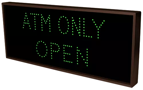 ATM ONLY | OPEN | CLOSED LED Sign TCL1434GGR-A255   (120-277 VAC)  (6765) 1