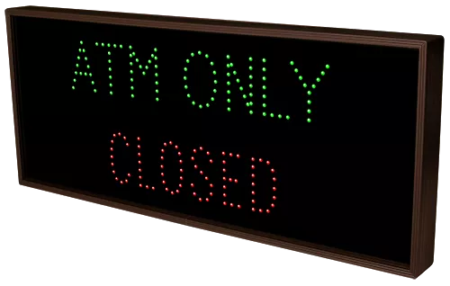ATM ONLY | OPEN | CLOSED LED Sign TCL1434GGR-A255   (120-277 VAC)  (6765) 2
