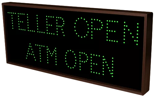 TELLER | ATM OPEN | OPEN | CLOSED LED Sign TCL1434GGRG-524   (120-277 VAC)  (5262) 1