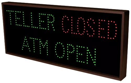 TELLER | ATM OPEN | OPEN | CLOSED LED Sign TCL1434GGRG-524   (120-277 VAC)  (5262) 2