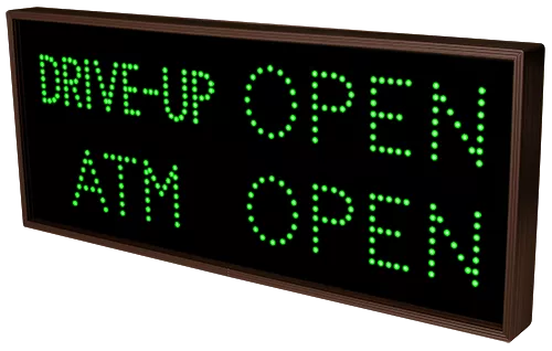 DRIVE-UP | OPEN | CLOSED| ATM | OPEN | CLOSED LED Sign TCL1434GGRGGR-B808   (120-277 VAC)  (11807) 1