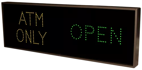 ATM ONLY | OPEN | CLOSED LED Sign TCL1442AGR-A255 (120-277 VAC) (5342) 1 ATM ONLY | OPEN | CLOSED LED Sign TCL1442AGR-A255 (120-277 VAC) (5342) 1