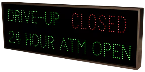 DRIVE-UP | 24 HOUR ATM OPEN | OPEN | CLOSED LED Sign TCL1442GGGR-530   (120-277 VAC)  (13239) 2