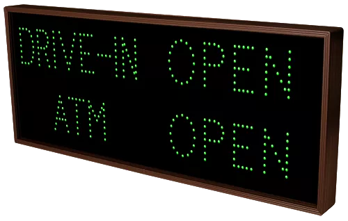 DRIVE-IN | OPEN | CLOSED | ATM |OPEN | CLOSED LED Sign TCL1442GGRGGR-522   (120-277 VAC)  (5389) 1