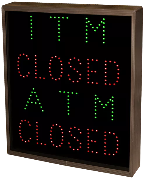 ITM | OPEN | CLOSED | ATM | OPEN | CLOSED LED Sign TCL2418GGRGGR-J150 (120-277 VAC) (36292) 2 ITM | OPEN | CLOSED | ATM | OPEN | CLOSED LED Sign TCL2418GGRGGR-J150 (120-277 VAC) (36292) 2