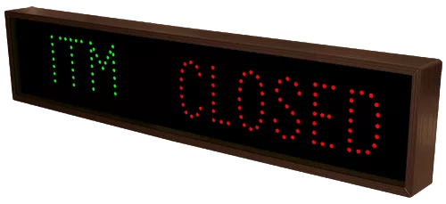 ATM | ITM | OPEN | CLOSED LED Sign TCL734GGGR-J014 (120-277 VAC) (35852) 4 ATM | ITM | OPEN | CLOSED LED Sign TCL734GGGR-J014 (120-277 VAC) (35852) 4