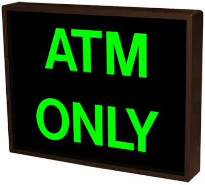 ATM ONLY LED Sign PHX1418G-120   (120-277 VAC)  (25937)