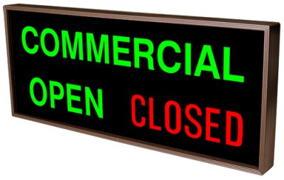 COMMERCIAL | OPEN | CLOSED LED Sign PHX1434GGR-256   (120-277 VAC)  (38982)