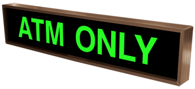 ATM ONLY LED Sign PHX734G-120   (120-277 VAC)  (25928)