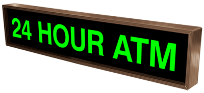 24 HOUR ATM LED Sign PHX734G-166   (120-277 VAC)  (25931)