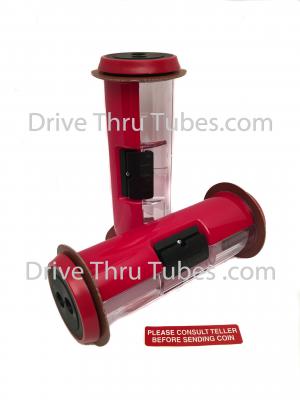 S522T, Straight Body Banking Drive Thru Carrier With Red Ends. S522T, Straight Body Banking Drive Thru Carrier With Red Ends.