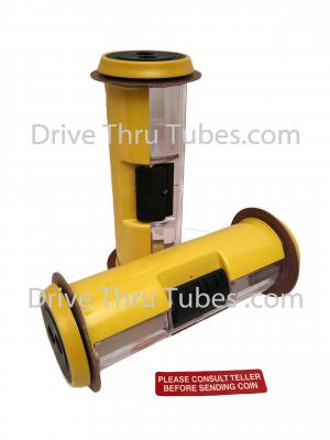 S533T, Straight Body Banking Drive Thru Carrier With Yellow Ends. S533T, Straight Body Banking Drive Thru Carrier With Yellow Ends.