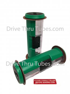 S544T, Straight Body Banking Drive Thru Carrier With Green Ends. S544T, Straight Body Banking Drive Thru Carrier With Green Ends.