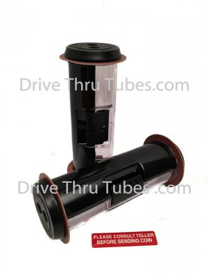 S555T, Straight Body Banking Drive Thru Carrier With Black Ends. S555T, Straight Body Banking Drive Thru Carrier With Black Ends.