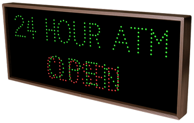 24 HOUR ATM | OPEN | CLOSED LED Sign TCL1434GGR-658   (120-277 VAC)  (15693)