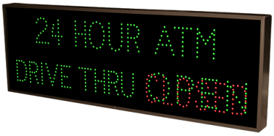 24 HOUR ATM | DRIVE THRU | OPEN | CLOSED LED Sign TCL1442GGGR-E221   (120-277 VAC)  (20506)