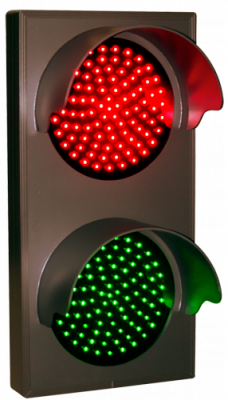 Indicator Dot, Double, with hoods, Red - Green LED Sign TCL147RG-225H   (120-277 VAC)  (5439)
