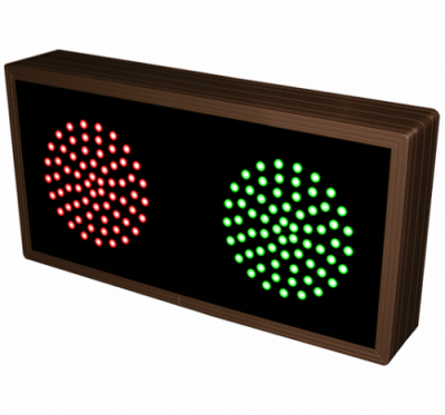 Indicator Dots, double, horizontal, Red - Green LED Sign TCL714RG-225   (120-277 VAC)  (10893)