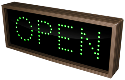 OPEN LED Sign TCL718G-180   (120-277 VAC)   (5868)