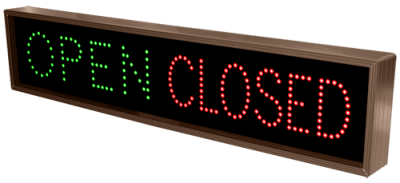 OPEN | CLOSED LED Sign TCL734GR-100   (120-277 VAC)  (6083)