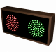 Indicator Dots, double, horizontal, Red - Green LED Sign TCL714RG-225   (120-277 VAC)  (10893)
