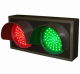 Indicator Dots, double with hoods, horizontal, Red - Green LED Sign TCL714RG-225H   (120-277 VAC)  (7383)